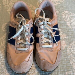 New Balance Beige and Navy Sneakers